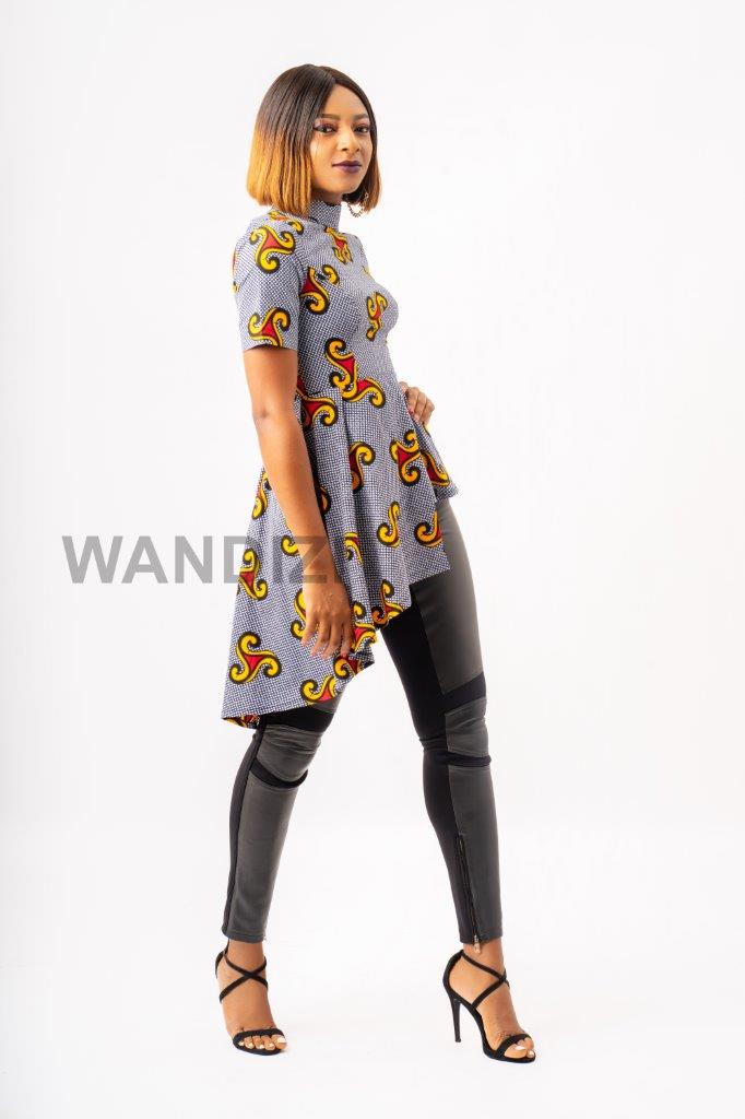 Asymmetrical Peplum Top, High Low Peplum Top, Ankara Peplum Top, Peplum Blouse