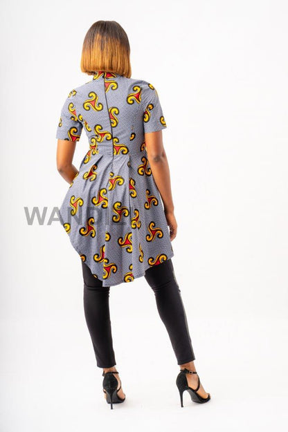 Asymmetrical Peplum Top, High Low Peplum Top, Ankara Peplum Top, Peplum Blouse