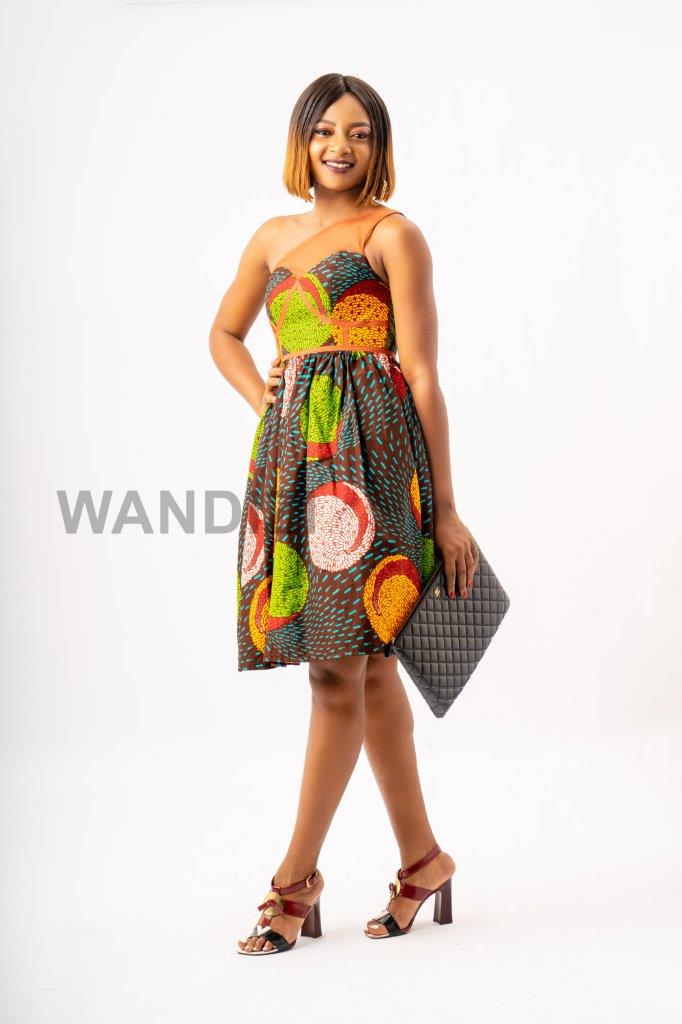 One Shoulder Ankara Ball Mini Dress, African Print Dress, African Clothing for Women