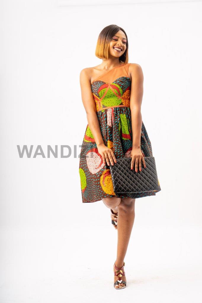 One Shoulder Ankara Ball Mini Dress, African Print Dress, African Clothing for Women