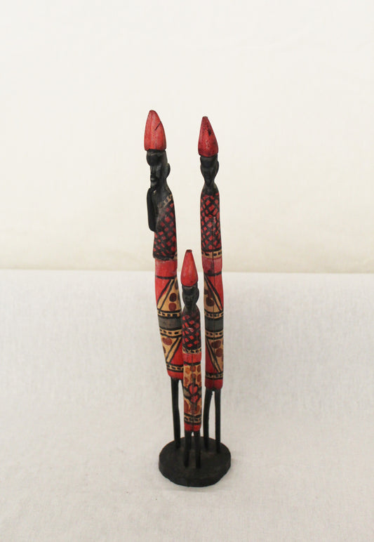 Maasai Family Figurine, African Decor, Wooden Figurines, Home Decor