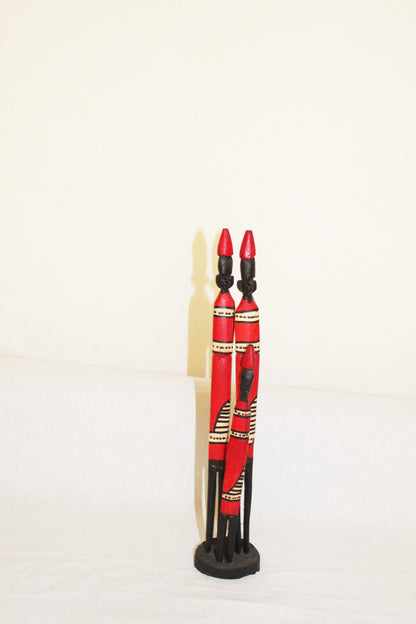 Maasai Family Figurine, African Decor, Wooden Figurines, Home Decor