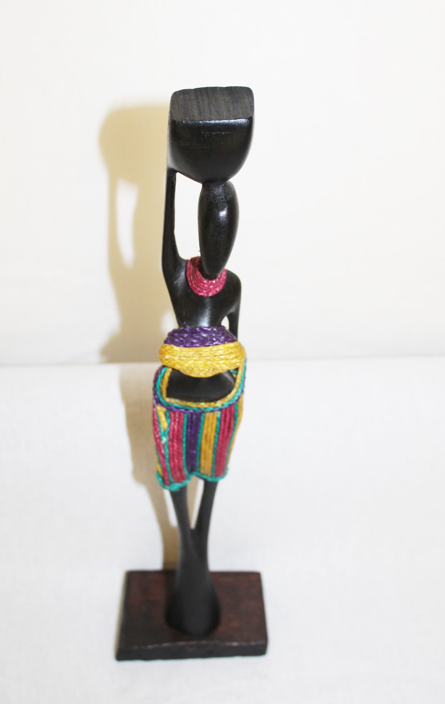 Beaded Wooden Female Figurine, African Decor, Wooden Figurines. Home Decor