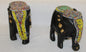 2pc Couple Beaded Wooden Elephant Figurines, African Decor, Wooden Figurines. Home Decor