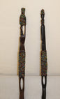 2pc Couple Beaded Wooden Figurines, African Decor, Wooden Figurines. Home Decor