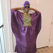 Luxury Beaded Kaftan, Boubou (Royal Orchid)