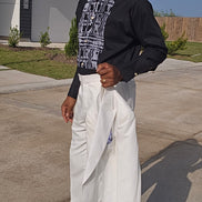 Avant-Garde Long Sleeved Damanze Black And White Cotton Shirt