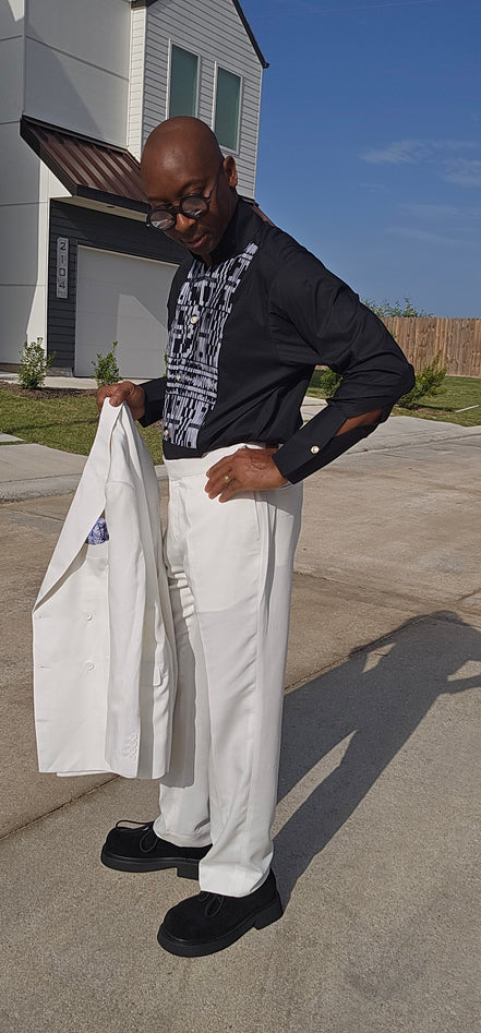 Avant-Garde Long Sleeved Damanze Black And White Cotton Shirt