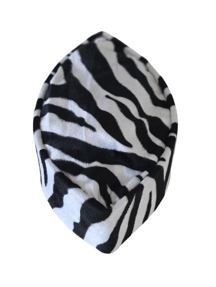 Zebra Print Plush Cuffed Hat