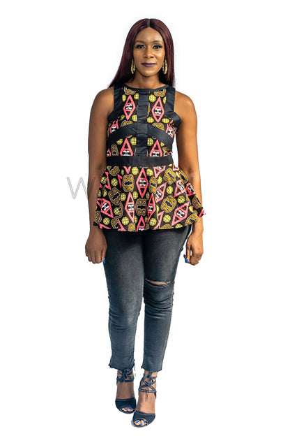 Ankara Peplum Top, African Print Peplum Top, Wandizi Ankara Top, African Womens Clothing