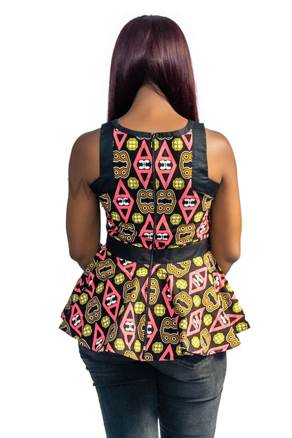 Ankara Peplum Top, African Print Peplum Top, Wandizi Ankara Top, African Womens Clothing