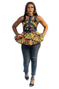 Ankara Peplum Top, African Print Peplum Top, Wandizi Ankara Top, African Womens Clothing