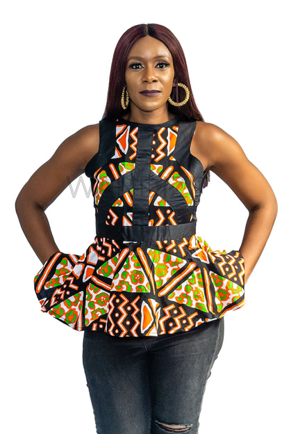 Ankara Peplum Top, African Print Peplum Top, Wandizi Ankara Top, African Womens Clothing