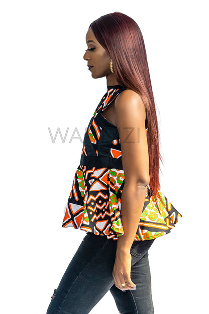 Ankara Peplum Top, African Print Peplum Top, Wandizi Ankara Top, African Womens Clothing