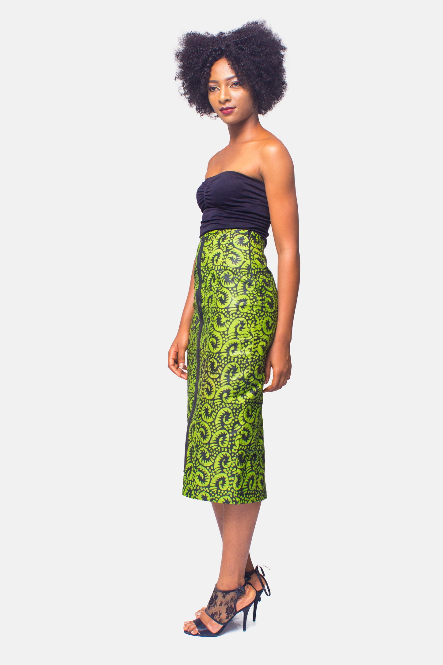 Green African Print Skirt, Ankara Skirt, Pencil Skirt, Womens Clothing, African Clothing for womens