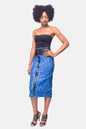 Blue African Print Skirt, Ankara Skirt, Pencil Skirt, Womens Clothing, African Clothing for womens