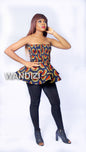 Smocked double layered ankara peplum Top, Ankara Peplum Top, African print peplum top