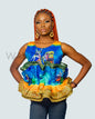 Organza Peplum Top, African Print Peplum Top, Wandizi Organza Top, African Womens Clothing