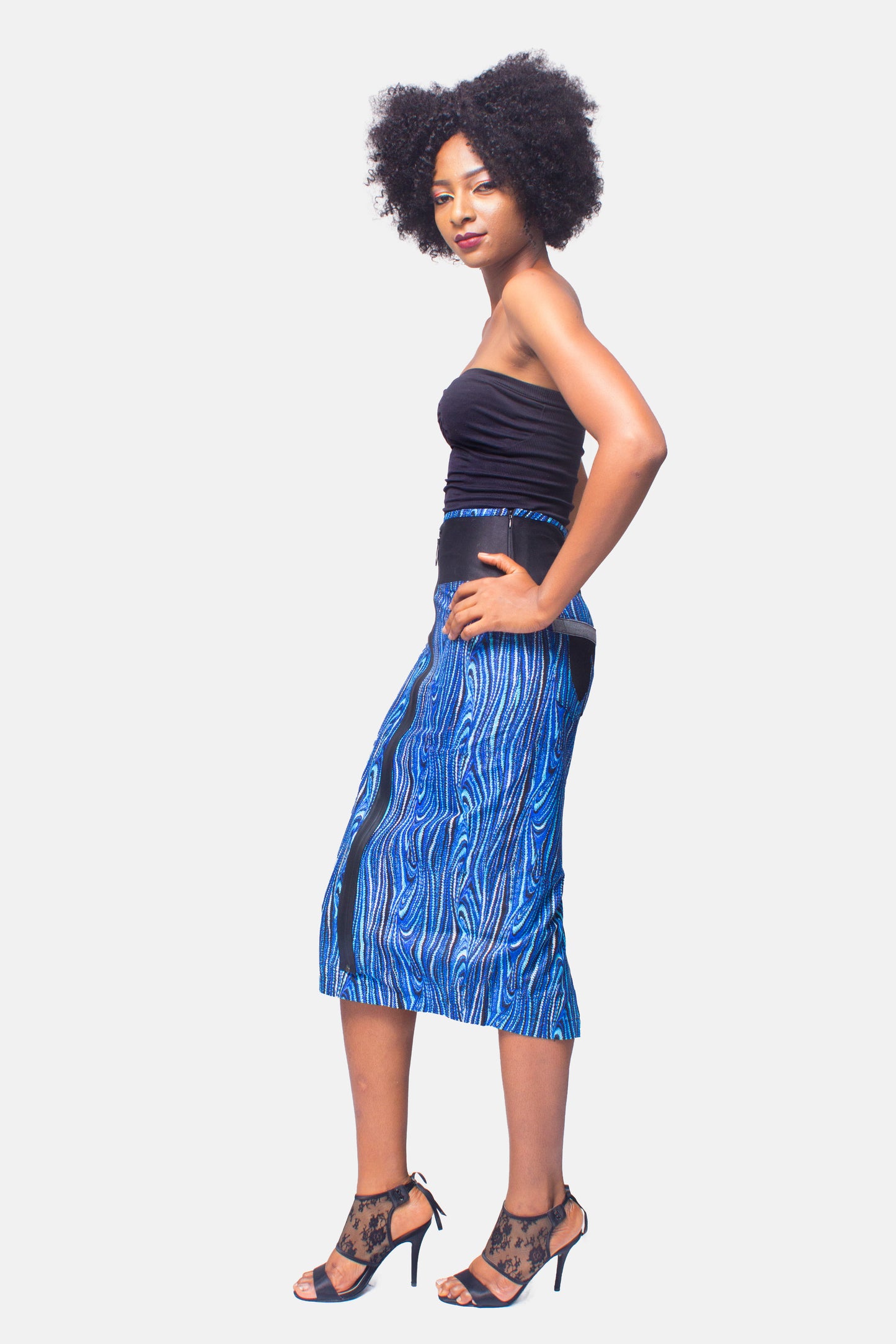 Blue African Print Skirt, Ankara Skirt, Pencil Skirt, Womens Clothing, African Clothing for womens