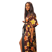 African Print Kimono Style Wrap Maxi Dress, African Wax Kimono Dress, Ankara Dress