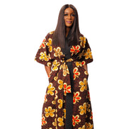 African Print Kimono Style Wrap Maxi Dress, African Wax Kimono Dress, Ankara Dress