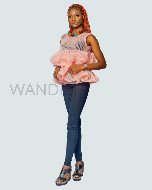 Beautiful Butterfly Peplum Top, African Peplum Top, African Print Peplum Top