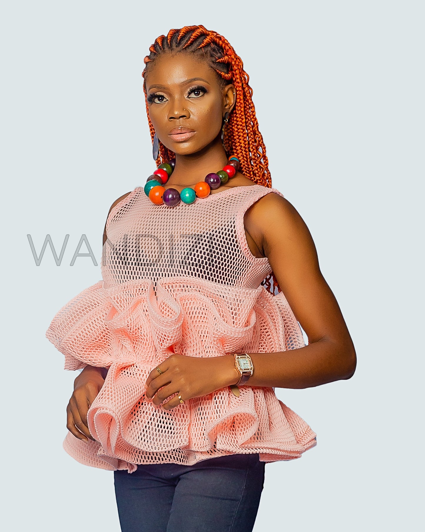 Beautiful Butterfly Peplum Top, African Peplum Top, African Print Peplum Top