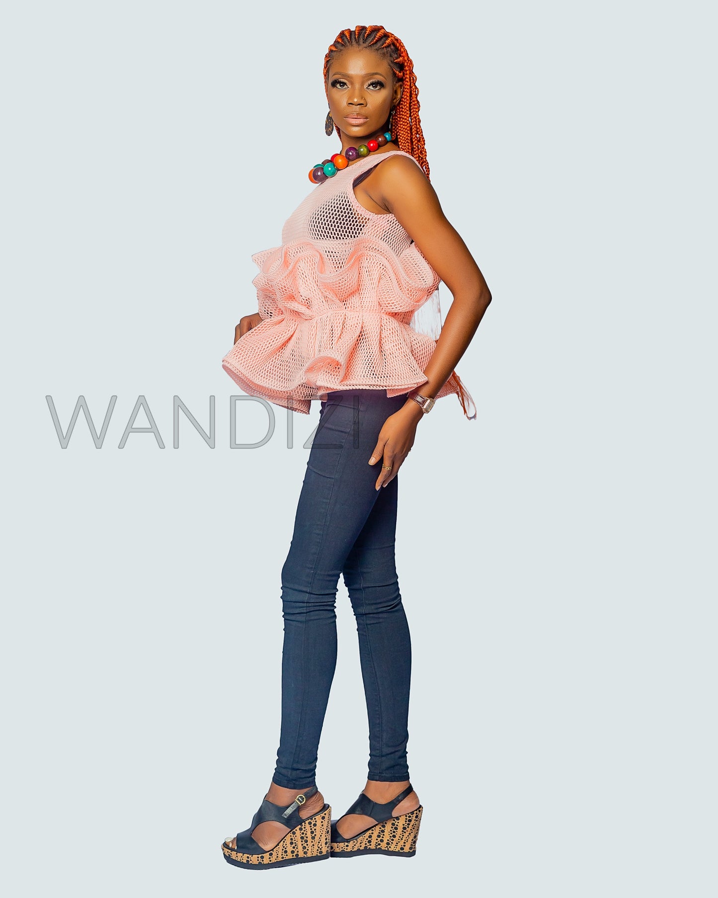 Beautiful Butterfly Peplum Top, African Peplum Top, African Print Peplum Top