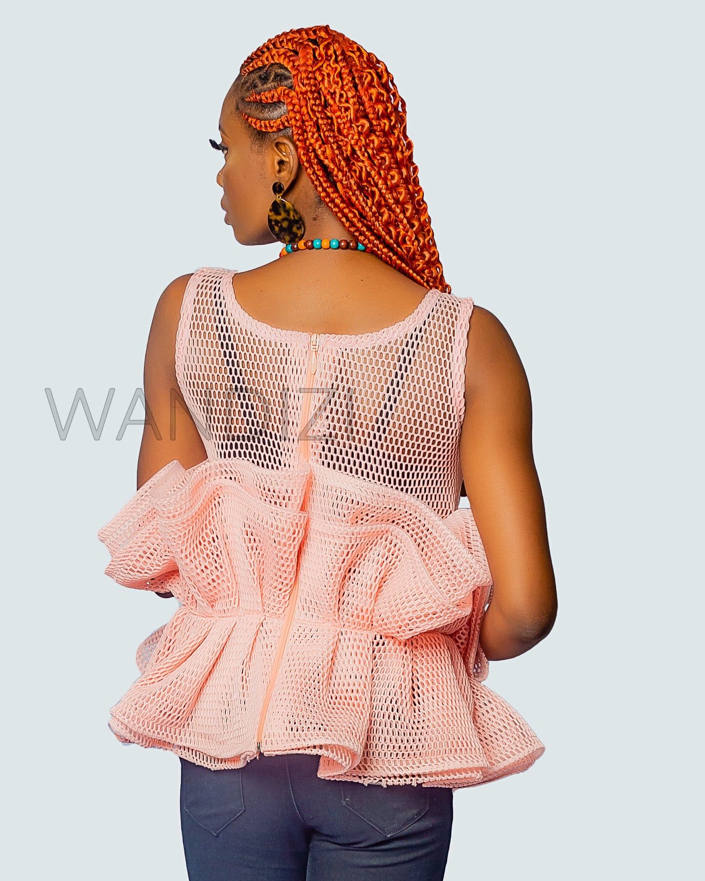 Beautiful Butterfly Peplum Top, African Peplum Top, African Print Peplum Top