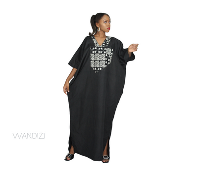 Black Adire Agbada, Agbada for Women, Adire Kaftan, Adire Bubu, African Clothing for Women