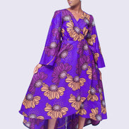 African Print Kimono Wrap Dress, African Kimono Dress, Ankara Wrap Dress, African Print Wrap Dress
