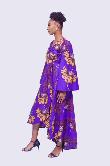 African Print Kimono Wrap Dress, African Kimono Dress, Ankara Wrap Dress, African Print Wrap Dress