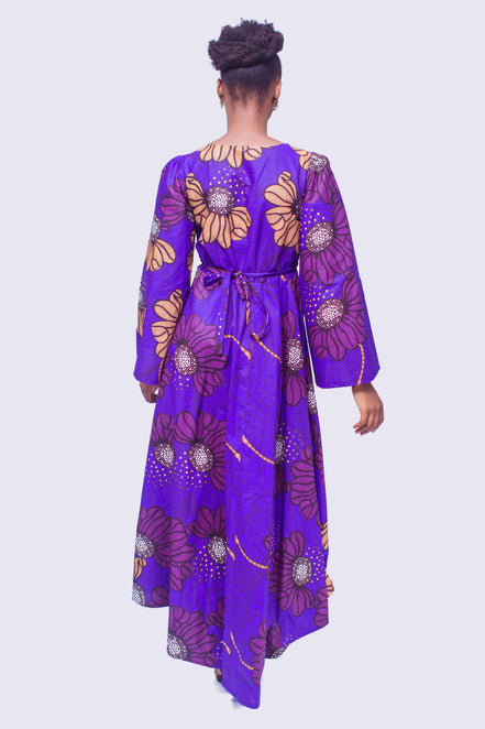 African Print Kimono Wrap Dress, African Kimono Dress, Ankara Wrap Dress, African Print Wrap Dress