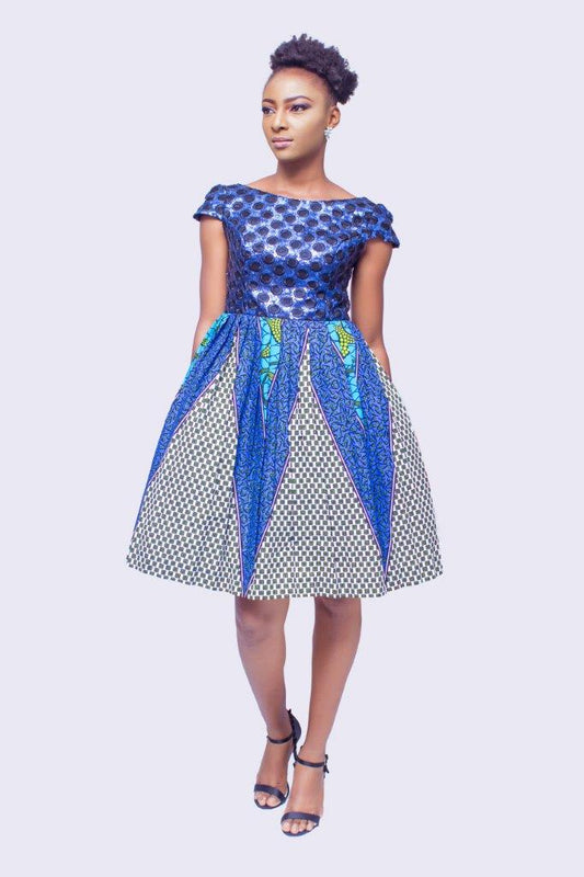 Sequinned Ankara Dress, African Print Cocktail Dress, Womens Clothing, African Womens Clothing