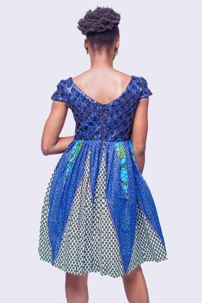 Sequinned Ankara Dress, African Print Cocktail Dress, Womens Clothing, African Womens Clothing