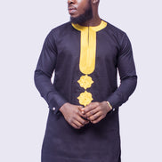 Gold Embroidered African Mens Suit, African Wedding Suit, African Prom Suit, Mens Wear