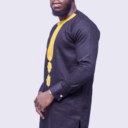 Gold Embroidered African Mens Suit, African Wedding Suit, African Prom Suit, Mens Wear