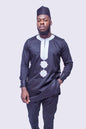 Silver Embroidered African Mens Suit, African Wedding Suit, African Prom Suit, Mens wear