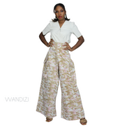 African Print Wide Camo Pants, African Womens Pants, Womens Clothing, Womens wear