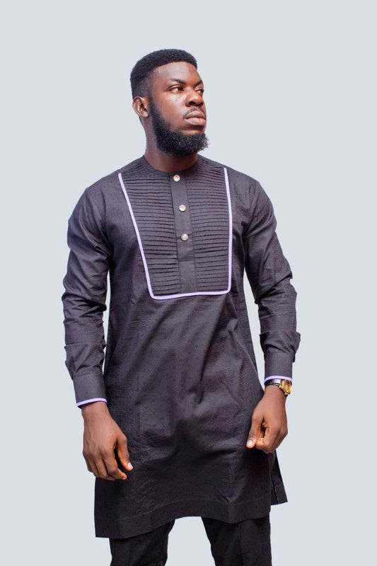 Front Pleated African Men Suit, 2PC African Mens Clothing,  African Wedding Men