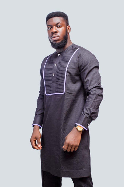 Front Pleated African Men Suit, 2PC African Mens Clothing,  African Wedding Men