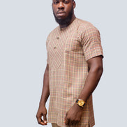 Tan Graph Check Suit, African Mens Clothing, African Mens Suit, African Mens Wear, African Prom Suit