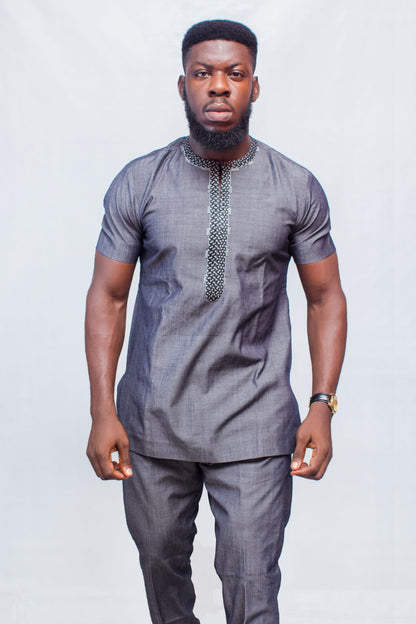 Embroidered African Suit, African Men Clothing, African Men Suit, African Mens Wear