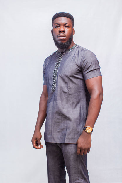 Embroidered African Suit, African Men Clothing, African Men Suit, African Mens Wear