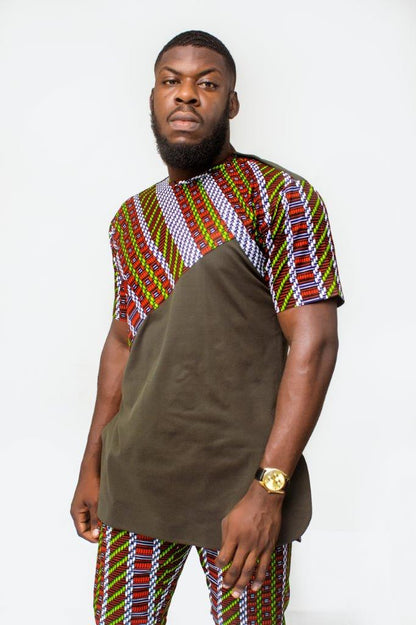 African Mens Clothing, African Print Tshirt , Ankara Tshirt & pants, Mens Clothing, Mens wear