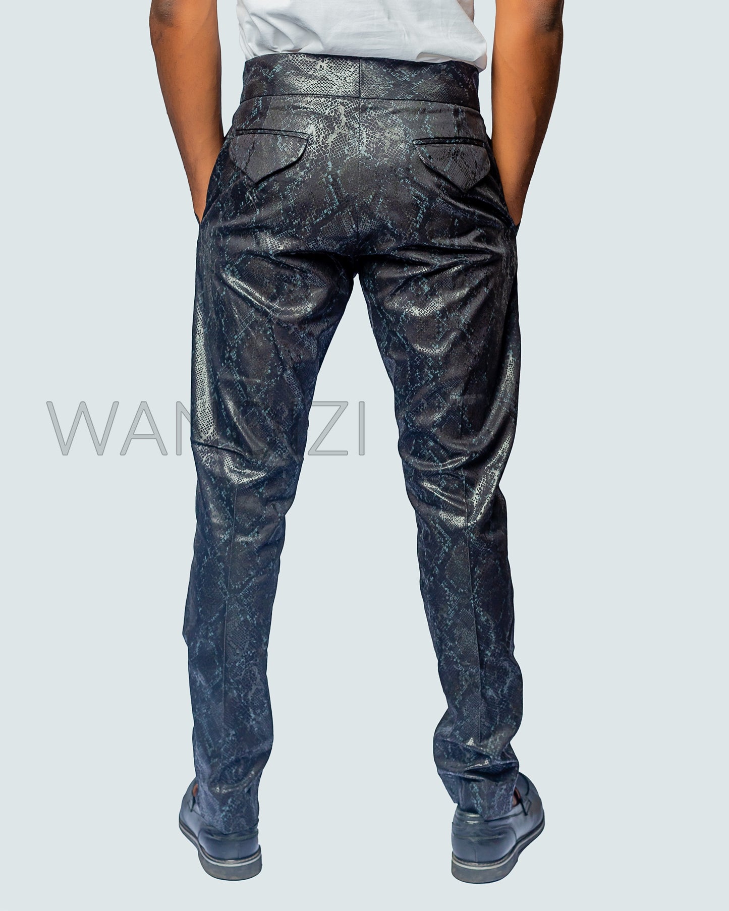 Jacquard Polyester Pants, Side Stripes Denim Pants, Mens Clothing, Men Wear