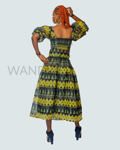 African Print Peplum Top & Maxi Flare Skirt, Ankara 2piece Skirt Set, Ankara Peplum Top