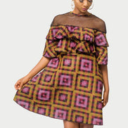 African Print dress, Ankara dress, African Womens Clothing, Flare dress, Net dress