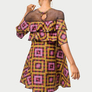 African Print dress, Ankara dress, African Womens Clothing, Flare dress, Net dress