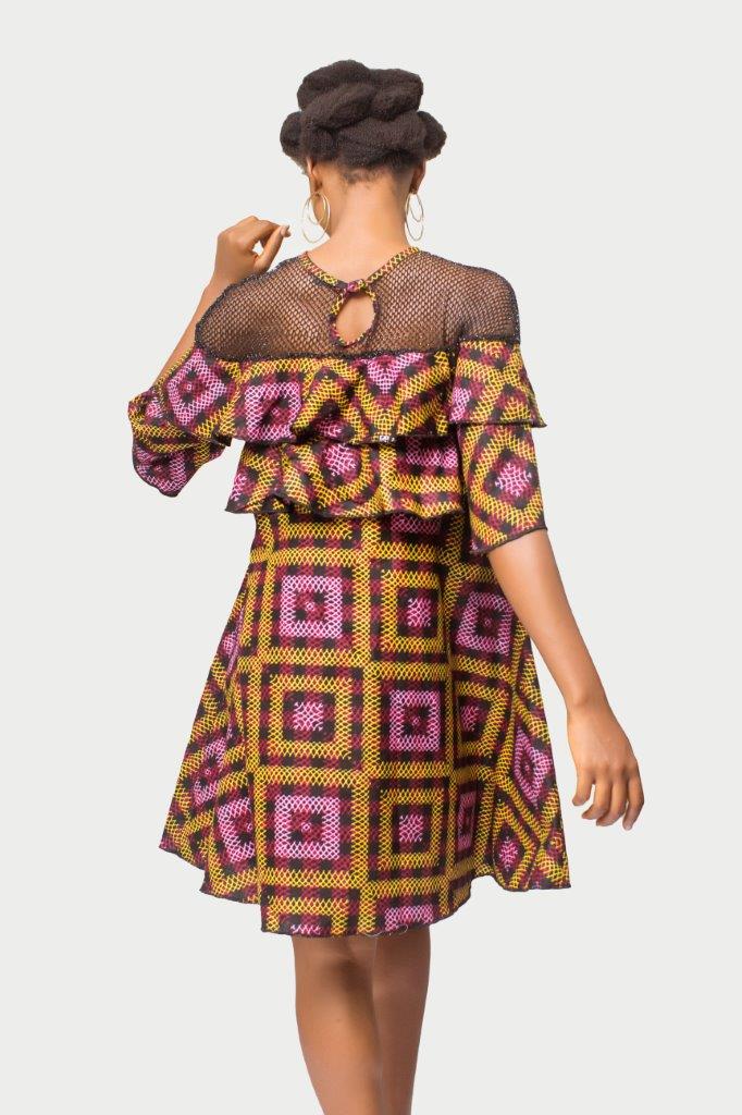 African Print dress, Ankara dress, African Womens Clothing, Flare dress, Net dress